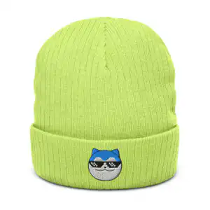 ribbed knit beanie acid green front 67e1d4233305e