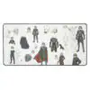 Large Alm desk mat – concept art gaming mouse pad featuring armor progression, sketches, and Echoes: Shadows of Valentia design