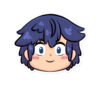 Fire Emblem sticker of Chrom’s head from Awakening in chibi style with navy hair and blue eyes.