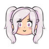 Fire Emblem sticker featuring female Robin’s chibi-style face with twin ponytails and light purple eyes.