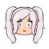 Fire Emblem sticker featuring female Robin’s chibi-style face with twin ponytails and light purple eyes.