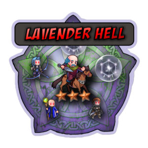 Lavender Hell Sticker — a humorous Fire Emblem Sticker featuring a cursed summoning circle with three-star heroes.