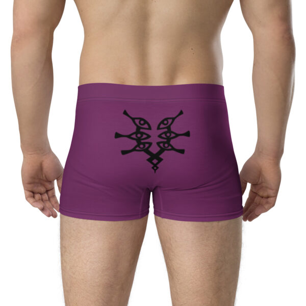 Profile view of purple Fire Emblem Boxer Briefs featuring Grimleal design