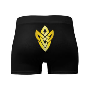 Close-up back view of Fire Emblem Boxer Briefs with bold yellow emblem on Emblem Undies