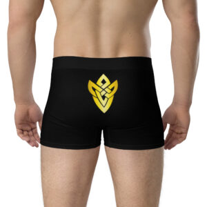 Straight back view of Fire Emblem Boxer Briefs highlighting centered emblem