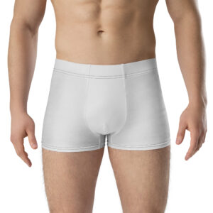 Front view of Crest of Flames Emblem Undies Fire Emblem Boxer Briefs in white on male model