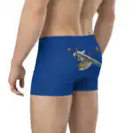 Back-side angled shot of Fire Emblem Boxer Briefs Emblem Undies with crossed sword and axe design