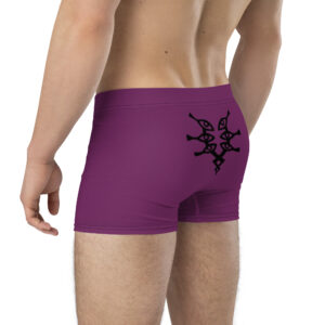 Back angled pose of model wearing Grimleal Emblem Undies Fire Emblem Boxer Briefs
