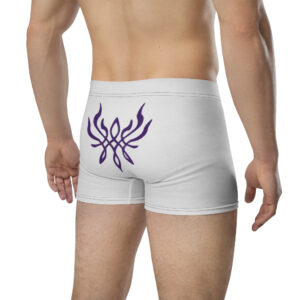 Back angled view showing purple Crest of Flames sigil on Emblem Undies Fire Emblem Boxer Briefs