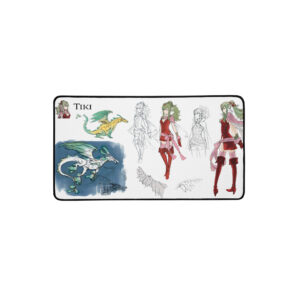 Medium Tiki Desk Mat - Concept Art showing full art layout, including dragon sketches and Awakening outfit concept.