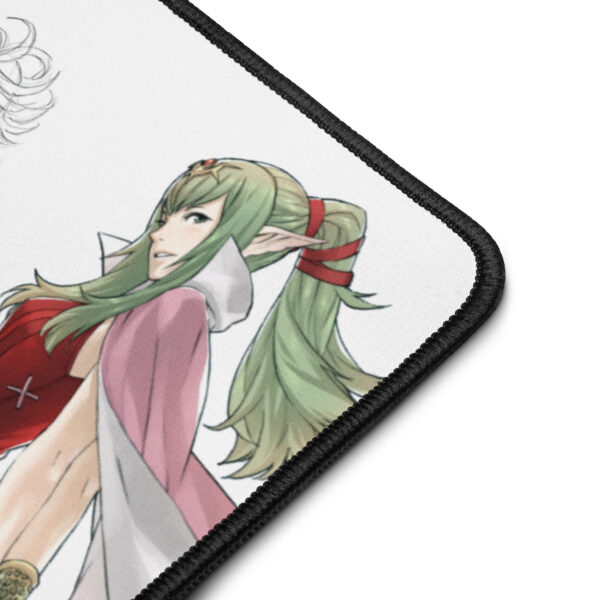 Close-up of Tiki Desk Mat - Concept Art showing fine detail of Tiki’s face and cape stitching from Fire Emblem Awakening.