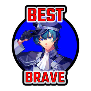 Fire Emblem Sticker – close-up of Best Brave Byleth with bold red “Best Brave” text.