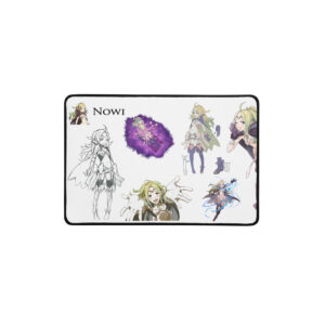 Small Nowi desk mat shown flat with concept sketches, poses, and close-ups from Fire Emblem Awakening.