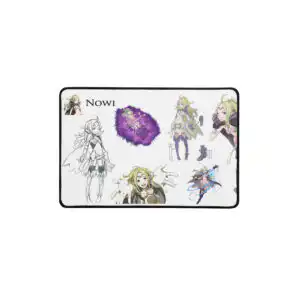 Small Nowi desk mat shown flat with concept sketches, poses, and close-ups from Fire Emblem Awakening.