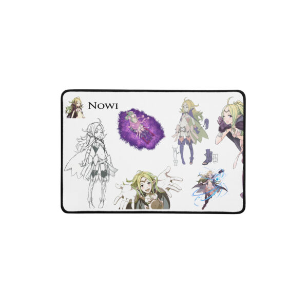 Small Nowi desk mat shown flat with concept sketches, poses, and close-ups from Fire Emblem Awakening.