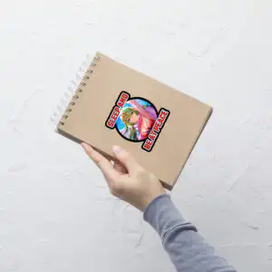 Medium Fire Emblem Sticker with the Adult Tiki crit pose displayed on a notebook, emphasizing detailed color.