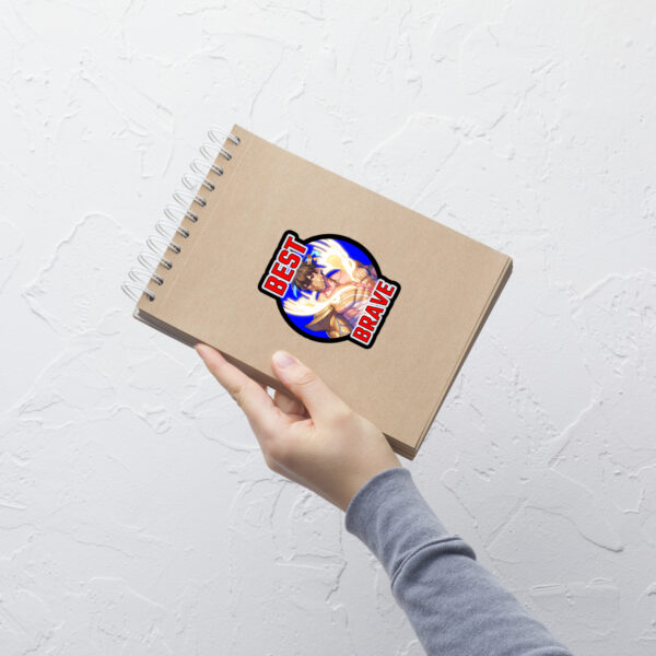 Fire Emblem Sticker of Best Brave Eikþyrnir in golden armor with glowing antlers, medium size on notebook cover.