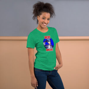 Fire Emblem Shirt – Best Brave Byleth unisex tee shown in green, worn by smiling model.