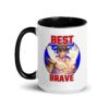 15oz Fire Emblem Mug – Best Brave Eikþyrnir artwork printed on both sides, durable ceramic with black handle.