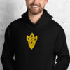Fire Emblem Hoodie with the golden Askran Seal design embroidered on a black unisex hoodie.