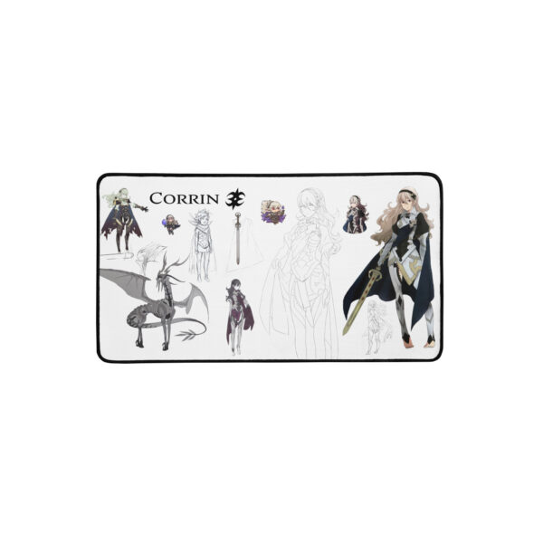 Fire Emblem Desk Mat 12x22 Corrin concept art from FE14 Fates, mid-size mat layout with dragon sketch.