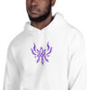 Fire Emblem Hoodie close-up showing the red Crest of Flames symbol from Fire Emblem: Three Houses.