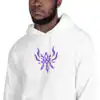 Fire Emblem Hoodie close-up showing the red Crest of Flames symbol from Fire Emblem: Three Houses.
