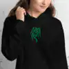 Fire Emblem Hoodie showcasing the green Heron Brand symbol embroidered on a black unisex hoodie.