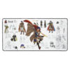 Fire Emblem Desk Mat full-size 16x32 featuring Ike designs, sketches, and battle art.