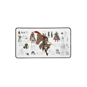 Fire Emblem Desk Mat with Ike concept art spread, mid-size 12x22 option.