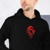 Fire Emblem Hoodie with the purple Loptous Tome emblem embroidered on a white unisex hoodie.