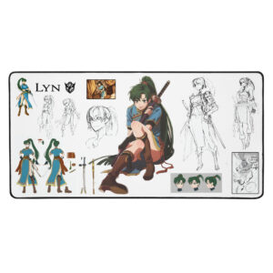 Fire Emblem Desk Mat 16x32 XL size featuring Lyn character concept art