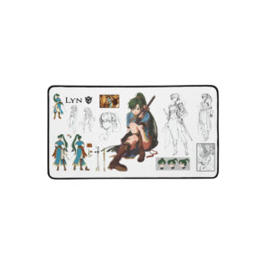 Fire Emblem Desk Mat 12x22 size with Lyn art and sketches