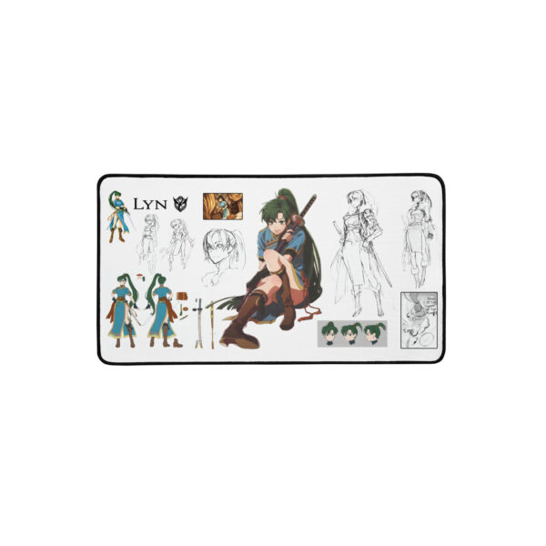 Fire Emblem Desk Mat 12x22 size with Lyn art and sketches