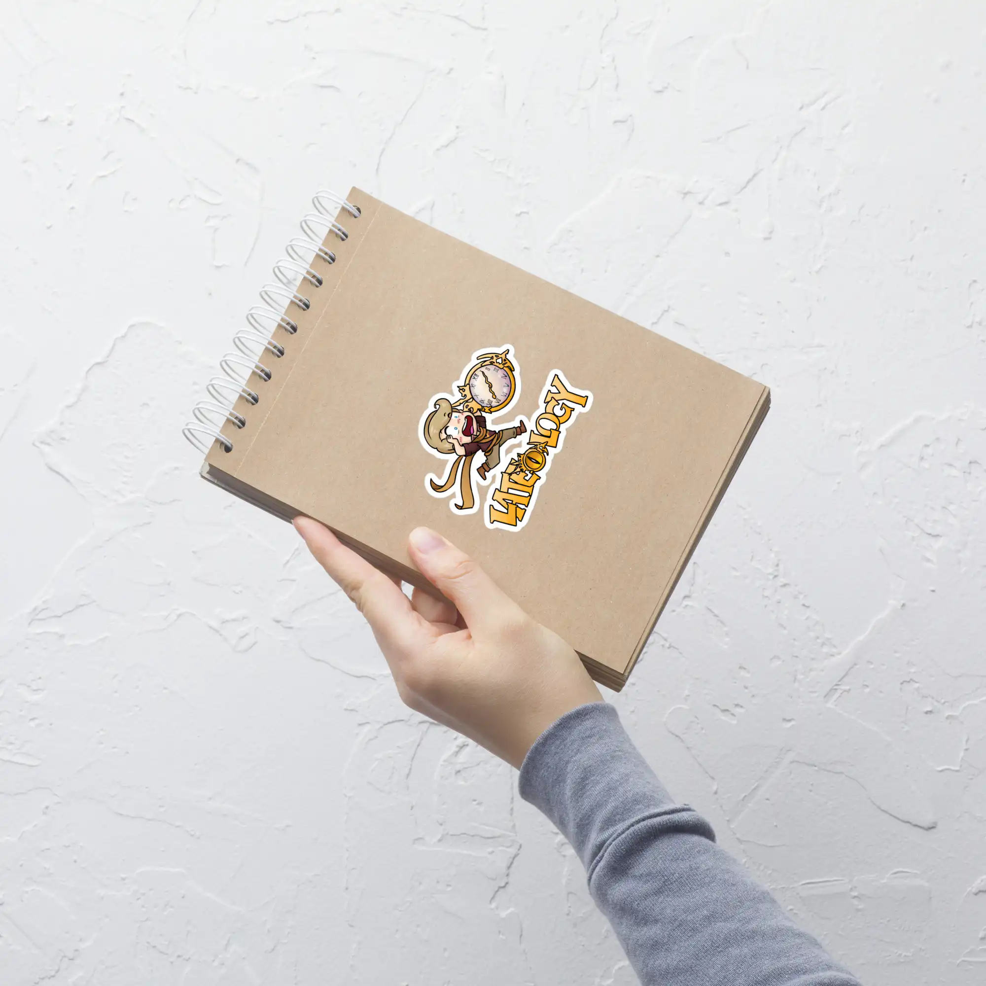 Lateology - Sticker FEHology Sticker of Joel chibi character on a notebook, playful Lateology artwork