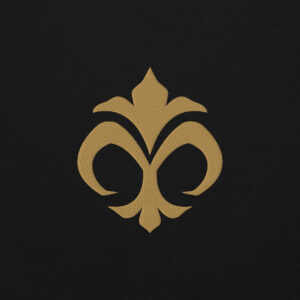 Fire Emblem Hoodie featuring the golden Emblem of Mila embroidered on black fabric.