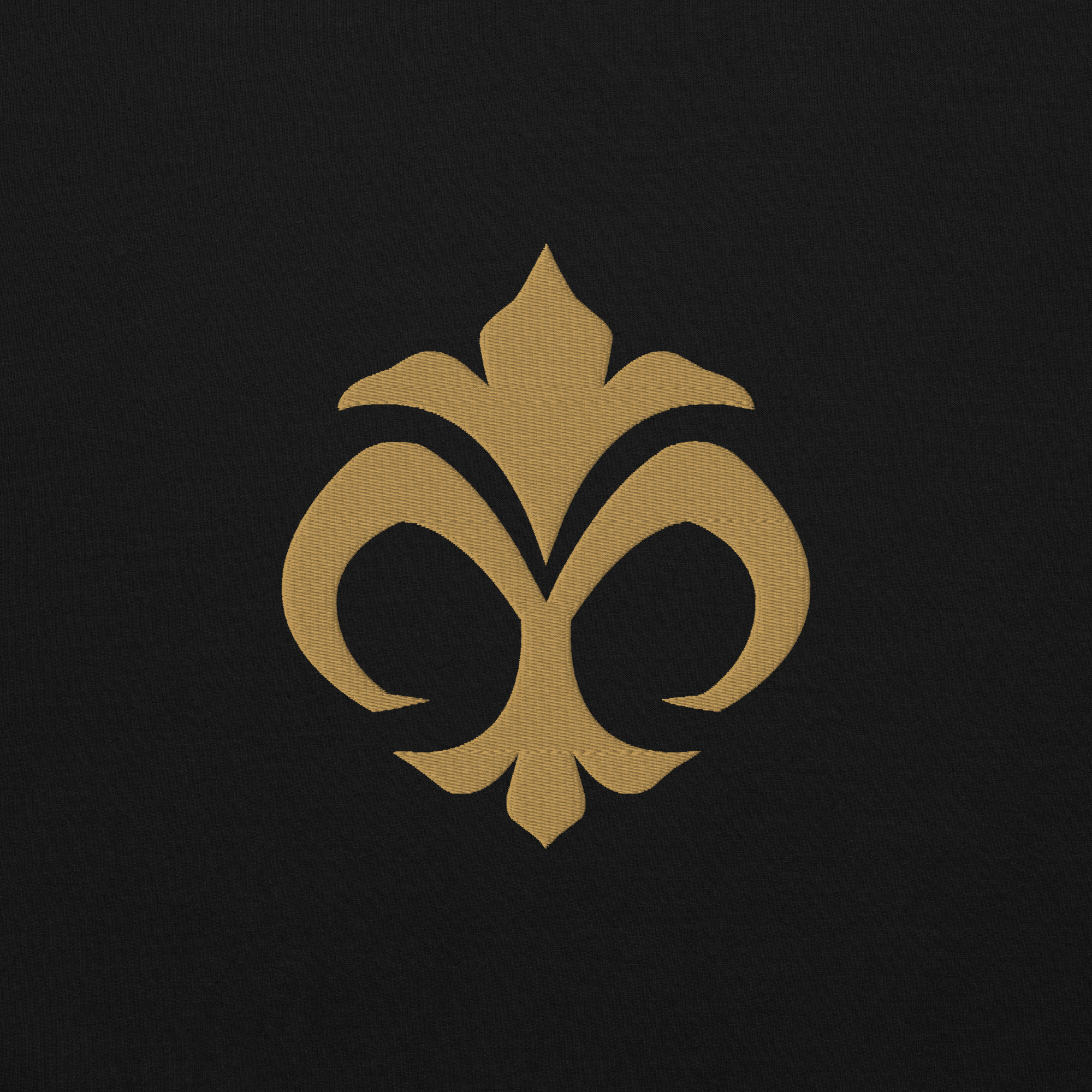 Emblem of Mila - Embroidered Unisex Hoodie Fire Emblem Hoodie featuring the golden Emblem of Mila embroidered on black fabric.