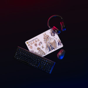 12x18 Fire Emblem Desk Mat showing Sharena artwork on a full-size mat, styled for gaming desks with RGB lighting and accessories.