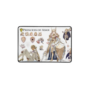 Sharena Concept Art - Desk Mat 12x18 Fire Emblem Desk Mat displaying Sharena’s armor design, expressions, and early concept sketches on a clean white background.