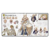 16x32 Fire Emblem Desk Mat close-up of Sharena concept art showing full character artwork, pose variations, and design details.