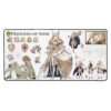 16x32 Fire Emblem Desk Mat close-up of Sharena concept art showing full character artwork, pose variations, and design details.