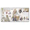 16x32 Fire Emblem Desk Mat close-up of Sharena concept art showing full character artwork, pose variations, and design details.