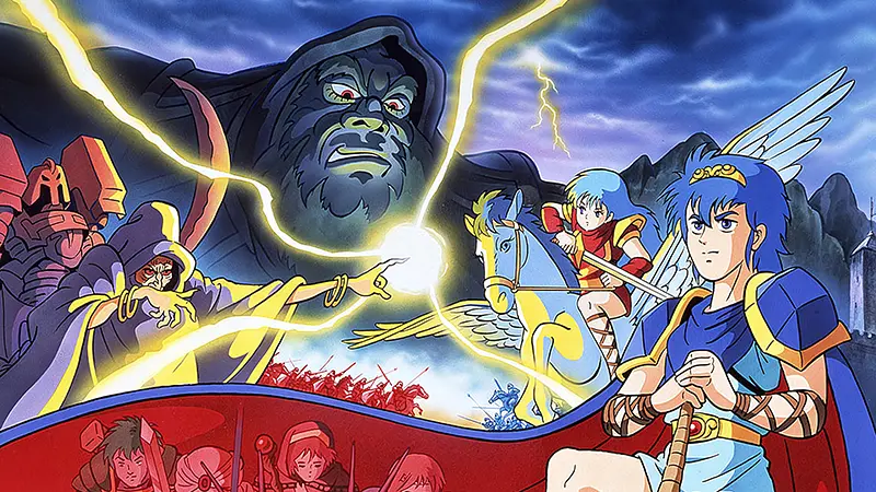 My Fire Emblem Wallpaper Collection (One Per Game) Fire Emblem wallpapers – FE1 Shadow Dragon and the Blade of Light box art with Marth, Caeda, and Gharnef in a lightning-filled battle.