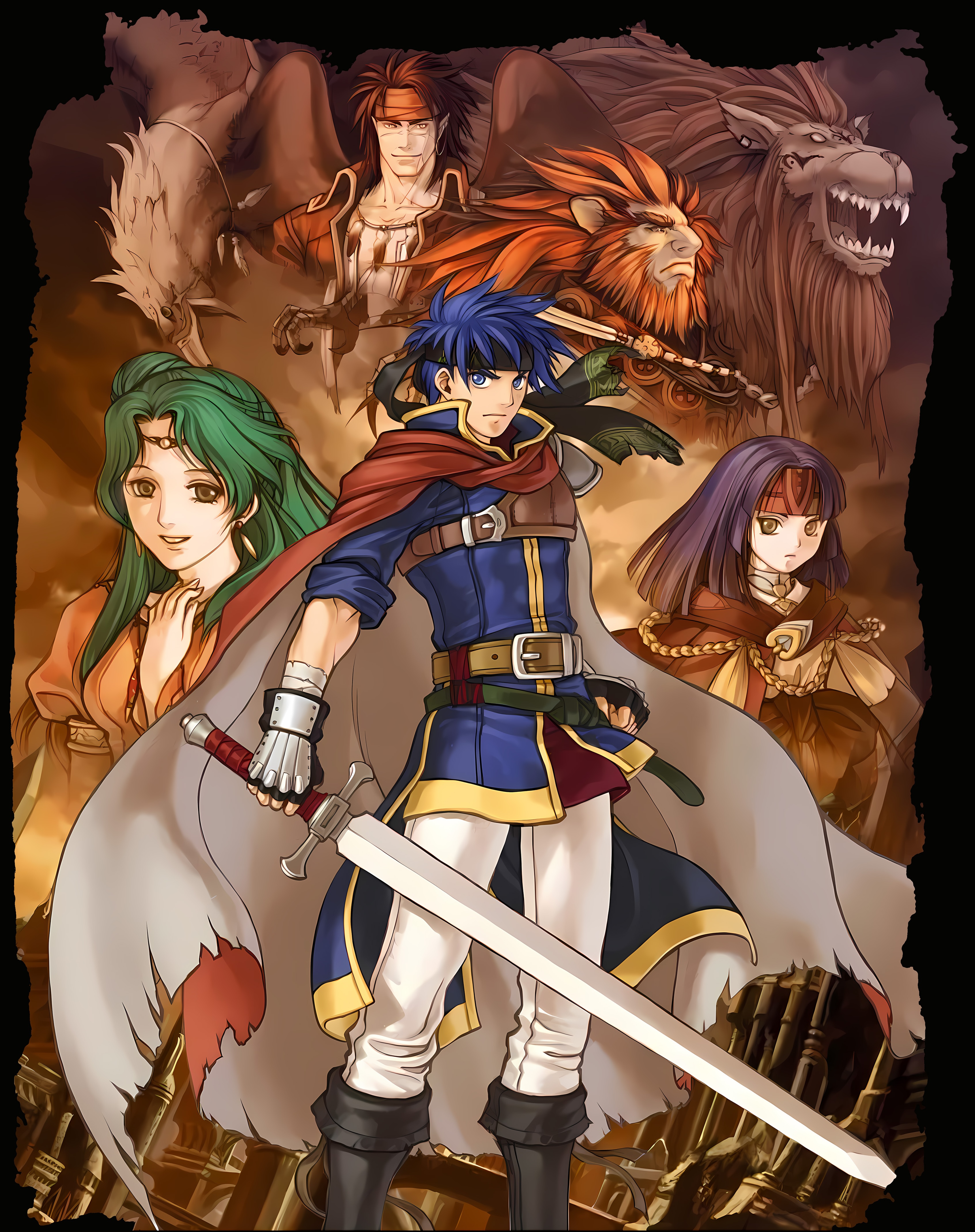 My Fire Emblem Wallpaper Collection (One Per Game) Fire Emblem wallpapers – FE9 Path of Radiance Ike and Greil Mercenaries key art.