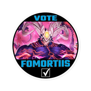 CYL10 Fomortiis Fire Emblem sticker featuring the demon king artwork in a circular VOTE design.