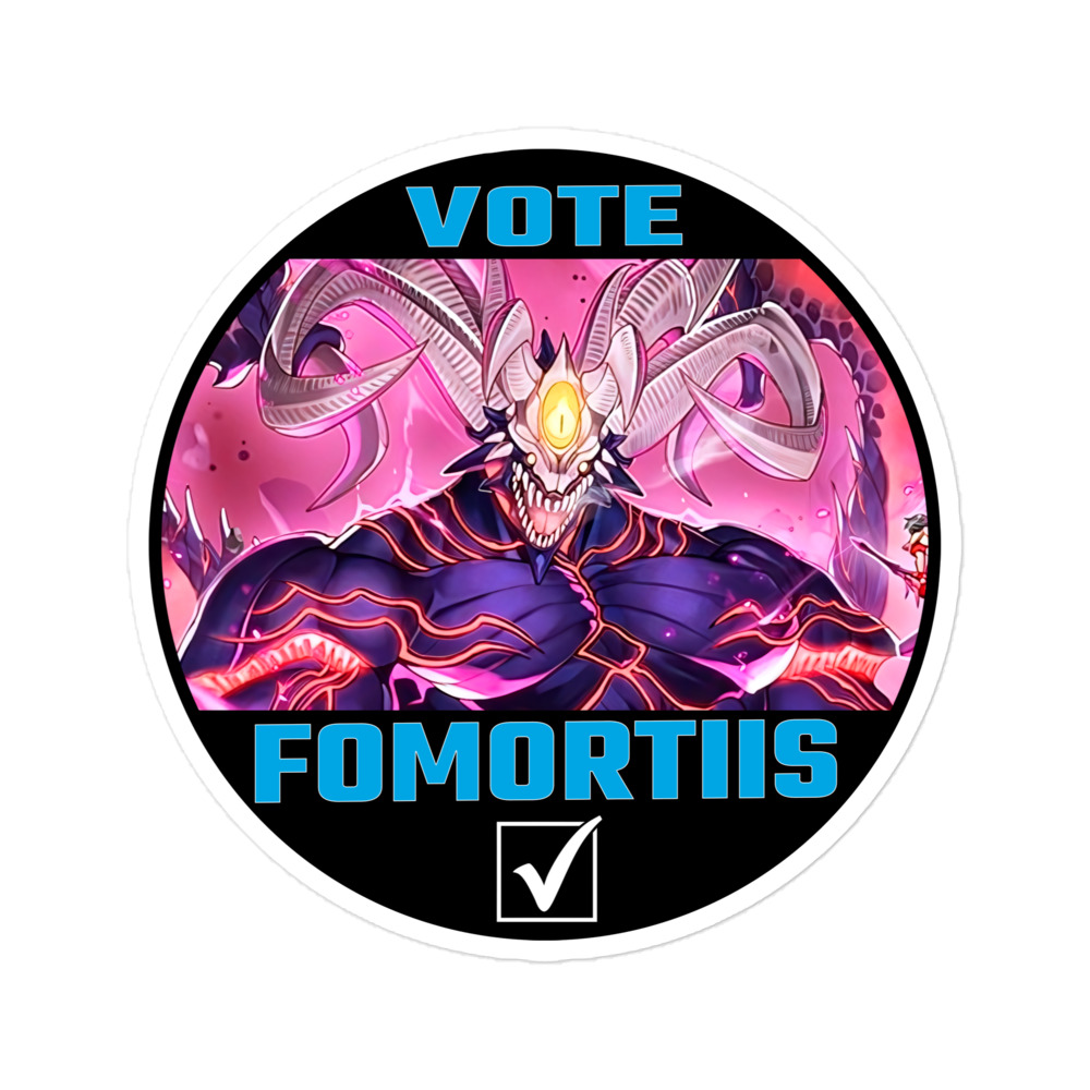 Vote for Fomortiis - Sticker CYL10 Fomortiis Fire Emblem sticker featuring the demon king artwork in a circular VOTE design.