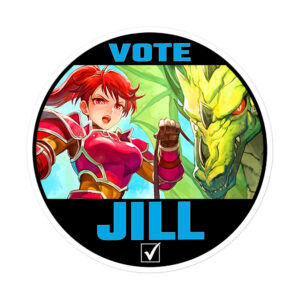 Fire Emblem Sticker featuring Vote for Jill design shown in main product mockup