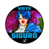 CYL10 Sigurd Fire Emblem sticker with bold VOTE design, blue text, and round campaign-style artwork.