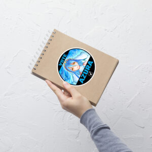 Vote for Azura - Sticker 5x5 CYL10 Azura Fire Emblem sticker displayed on a notebook in hand