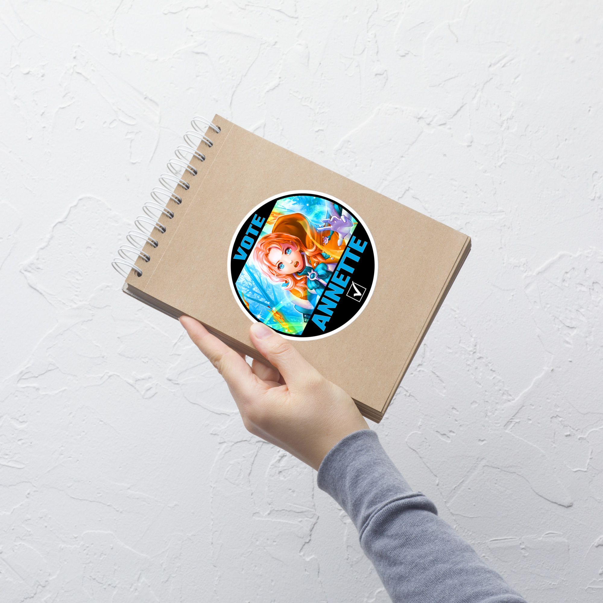 Vote for Annette - Sticker Fire Emblem Sticker of Annette shown on a notebook in hand, 5x5 size